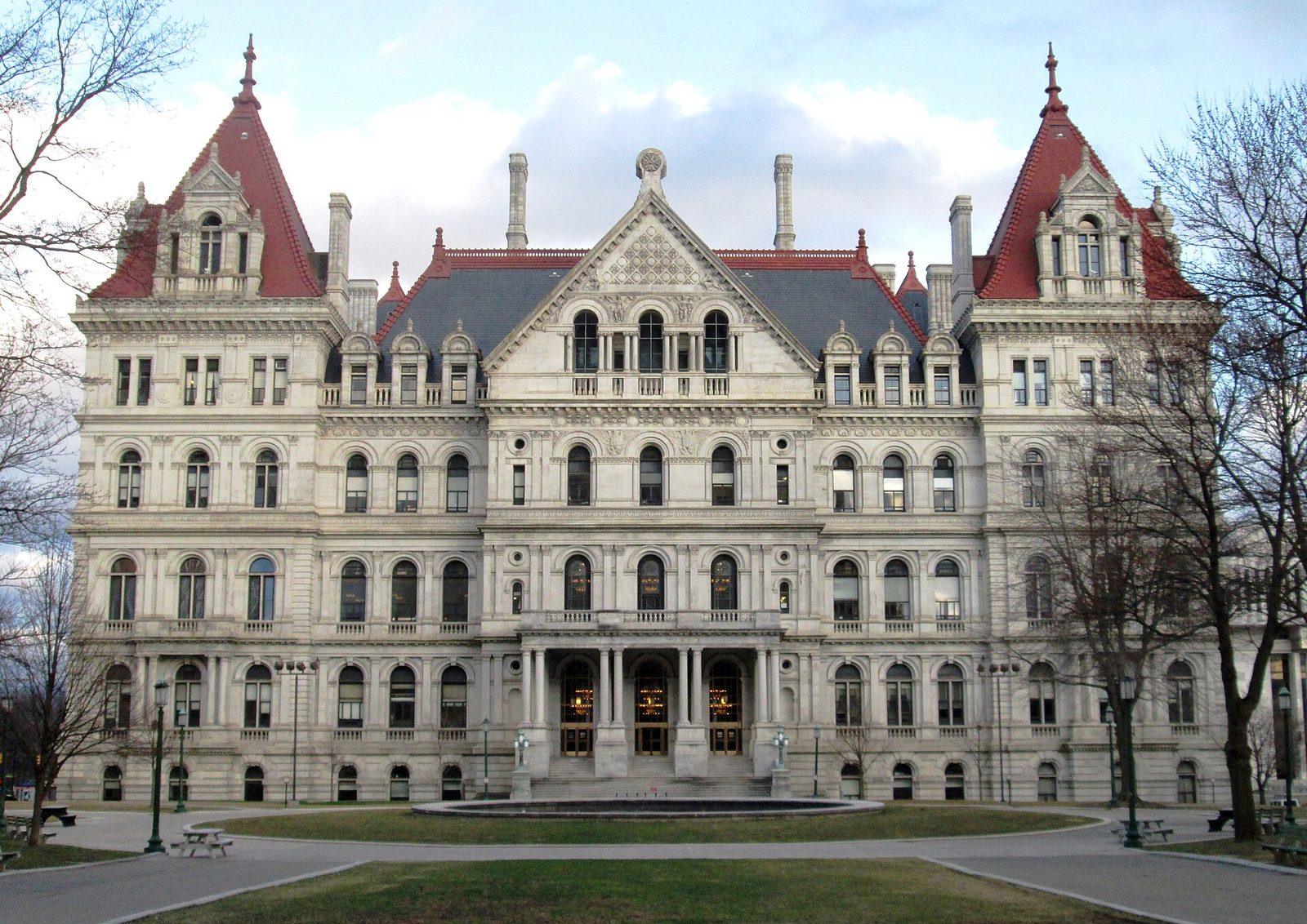 The northwest facade of the New York State Capitol in Albany