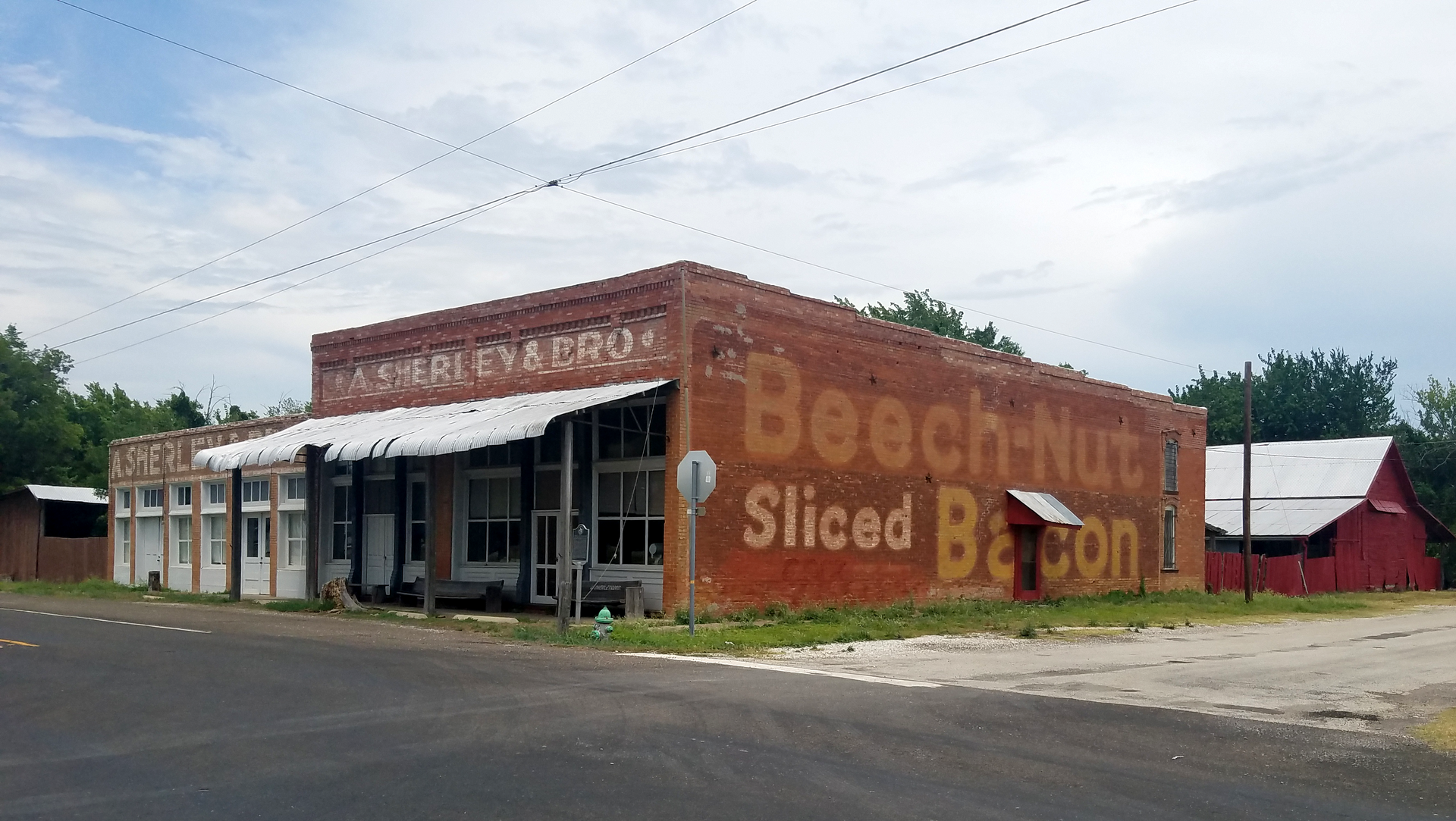 The storefront of an old hardware store